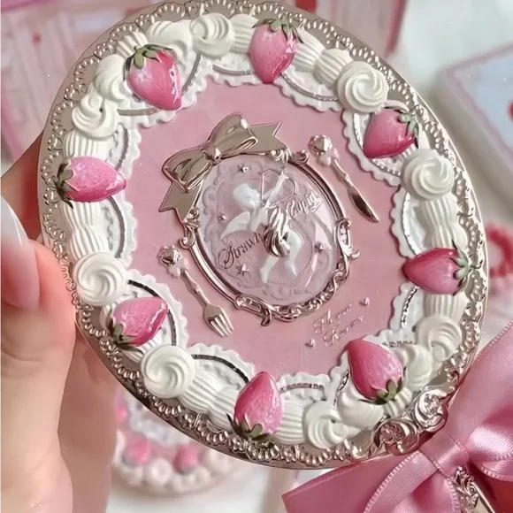 Flower Knows Strawberry Cupid Handheld Beauty Makeup Mirror in Pink - Picture 4 of 14